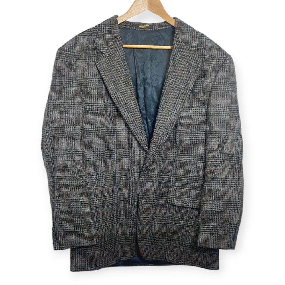 Oscar De La Renta Men's Size 42R Suit Jacket 100% Wool Brown Vintage